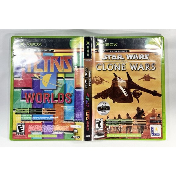 Star Wars Clone Wars / Tetris Worlds Combo Pack Original Xbox 2003 Complete - Picture 3 of 9
